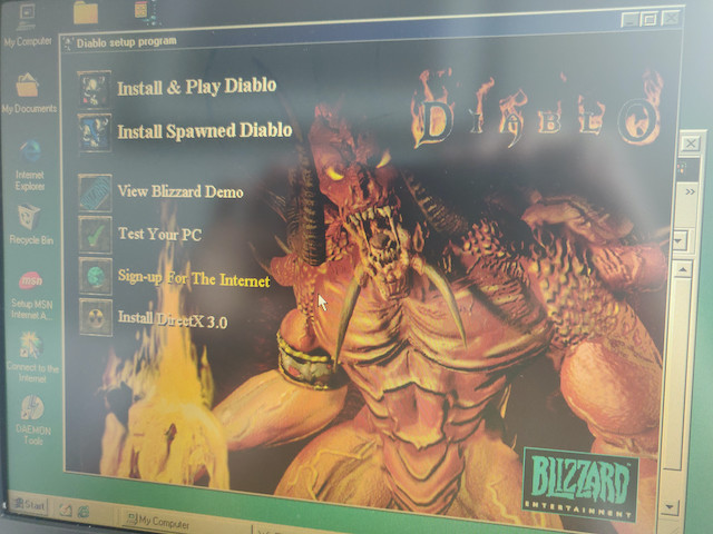 diablo installer on the pentium system.